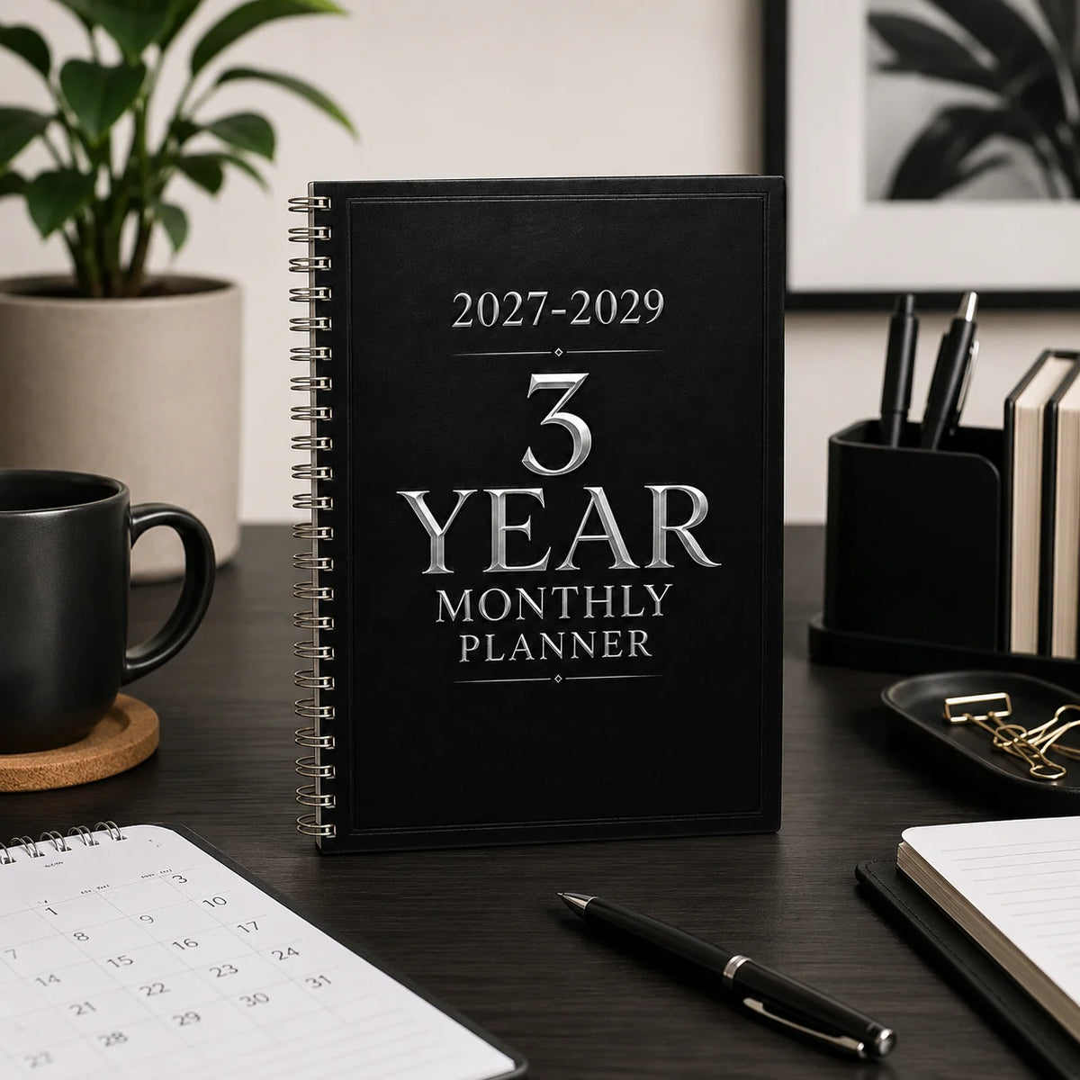 2027-2029 3-Year Monthly Planner, A5 Spiral Planner Notebook, Minimalist Organizer for Goals, Appointments Long-Term Planning