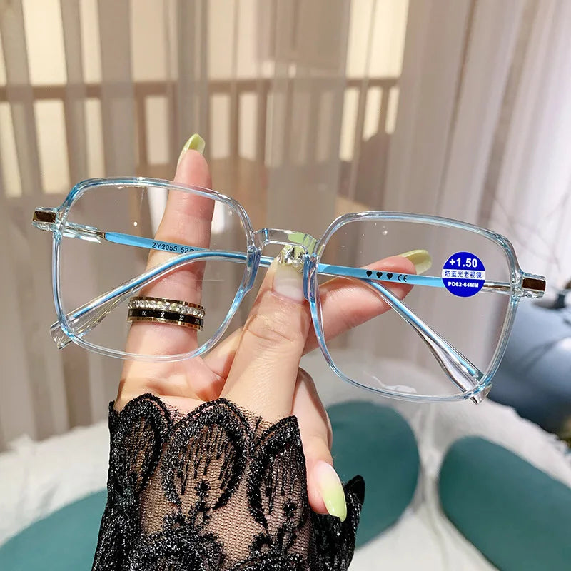 Blue Light Blocking Reading Glasses for Men and Women Fashion Lightweight Anti Eye Strain High Definition Presbyopic Glasses