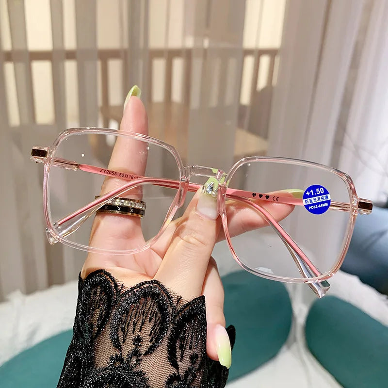 Blue Light Blocking Reading Glasses for Men and Women Fashion Lightweight Anti Eye Strain High Definition Presbyopic Glasses