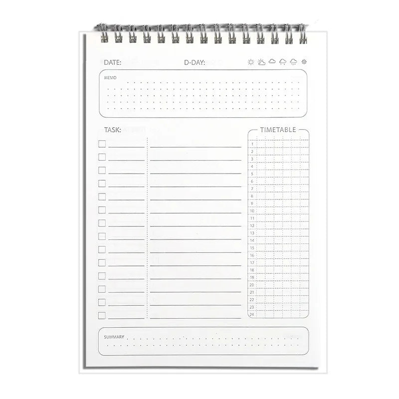 Daily Planner Notebook,160 Pages, Exquisite Layout & Soft Paper, Schedule & Task Organizer for Office and School Use